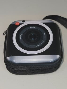 Leica Black Camera Print Compact Carry Case For Earpods/Coins